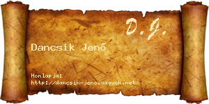 Dancsik Jenő névjegykártya