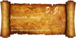 Dancsik Jenő névjegykártya