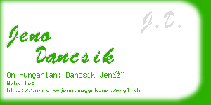 jeno dancsik business card